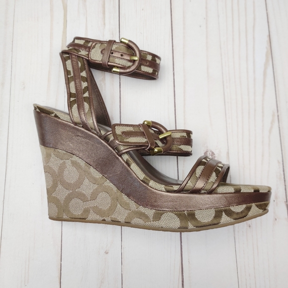 Coach Maralee Women's Open Toe Wedge Heel Size 9 - Picture 3 of 7